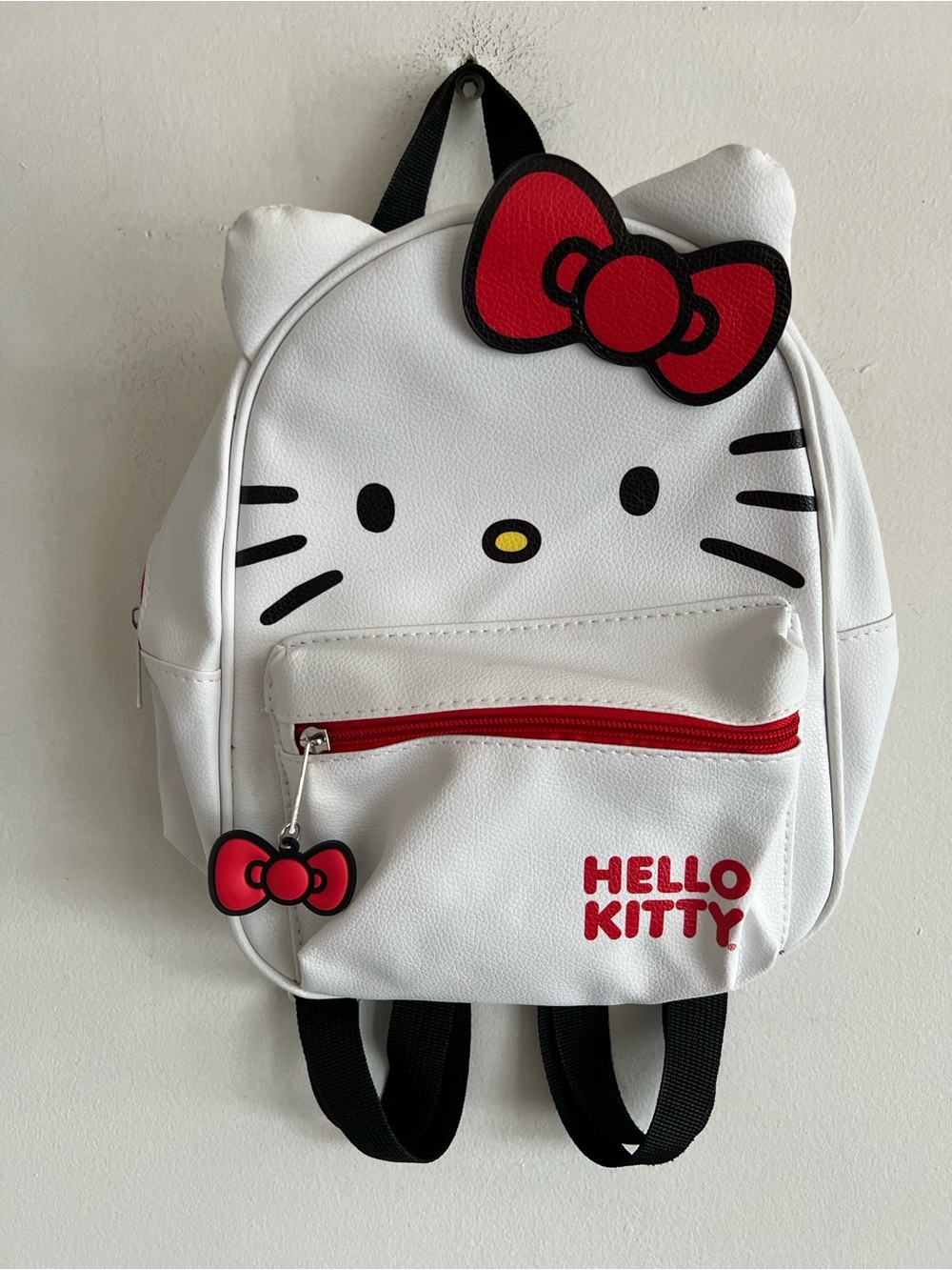 Hello Kitty White and Red Kids Backpack with Bow Accent